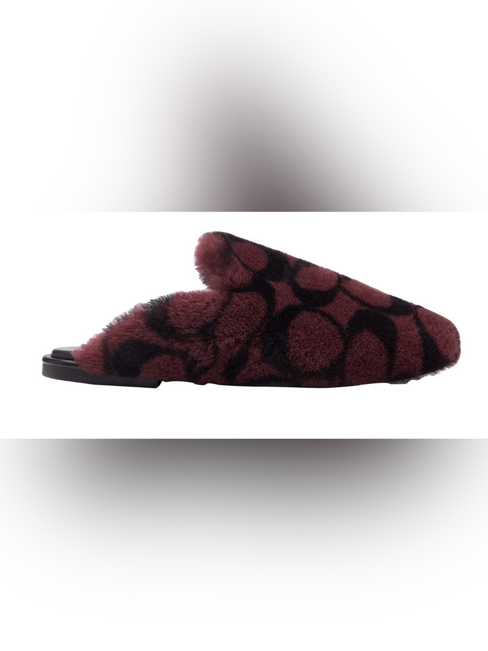 Coach SZ 10 Slipper Shoe Signature Shearling in the Merlot/Black NIB GIFT UNISEX - Picture 11 of 14
